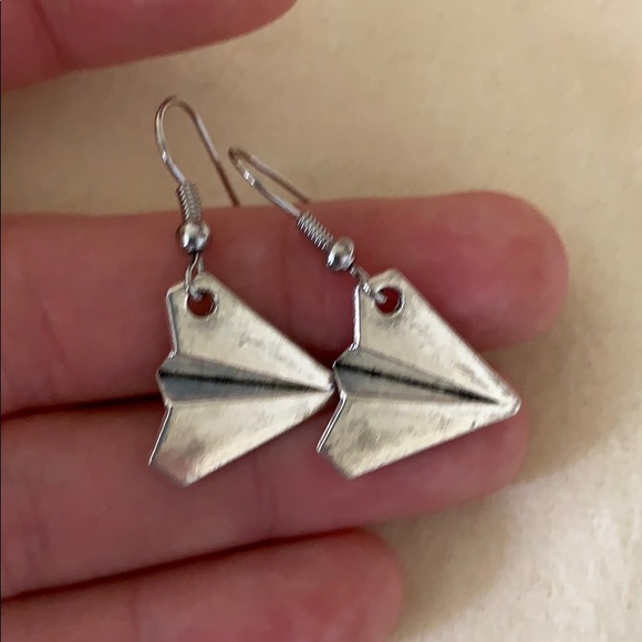 Paper airplane necklace and earrings - Picture 2 of 3